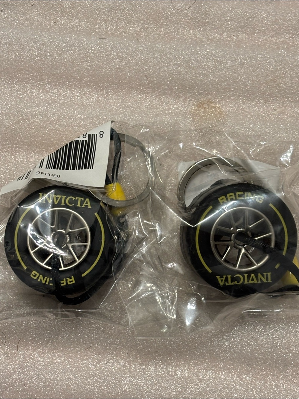 2 Invicta Black and Yellow Racing Key Holders